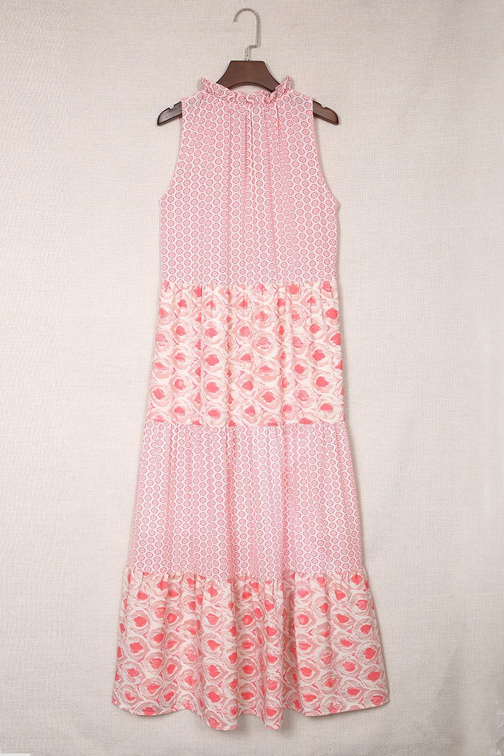 Abstracte Print Maxi-Jurk met Splitnek - Maxi Dresses - Jurkjes.co