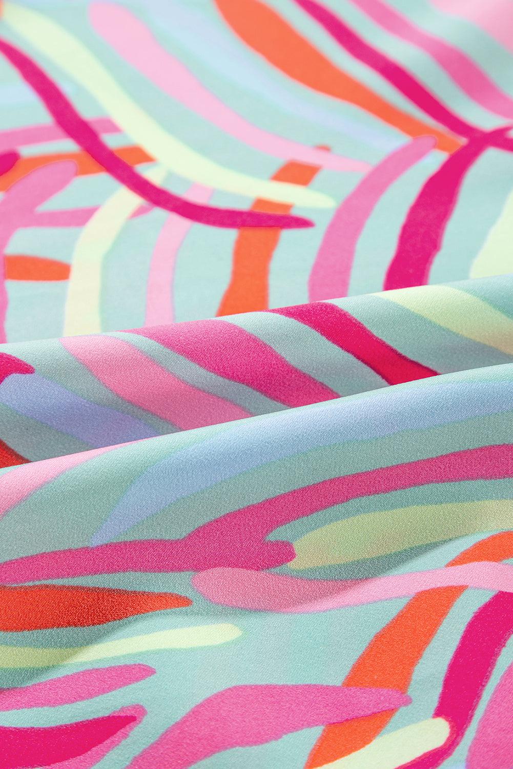 Abstracte Ricrac Gelaagde Jurk met Pofmouwen - Mini Dresses - Jurkjes.co