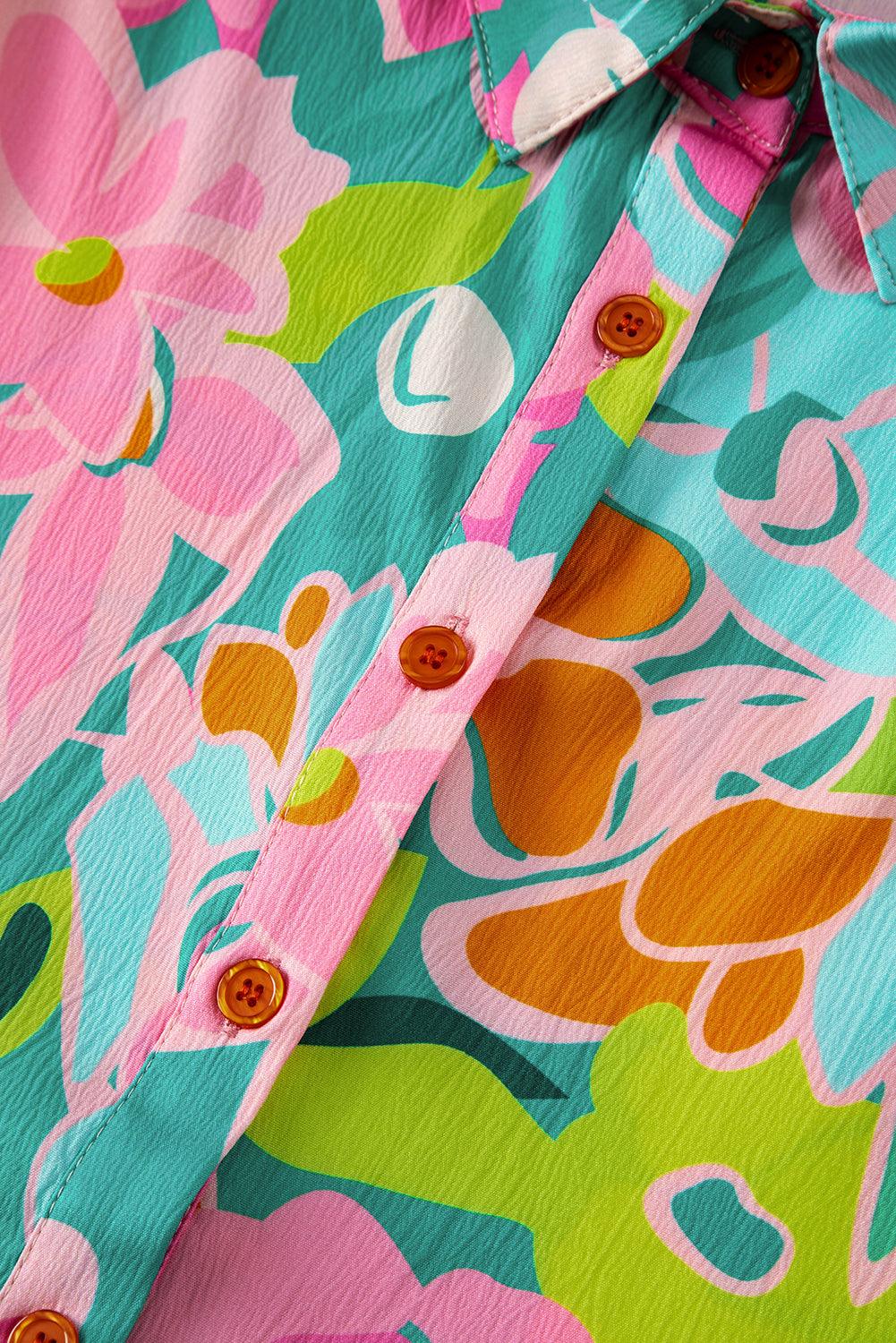 Babydoll Jurk met Kraag en Pofmouwen - Floral Dresses - Jurkjes.co