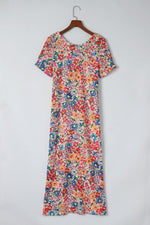 Bloemenprint Jurk met Korte Mouwen - Floral Dresses - Jurkjes.co