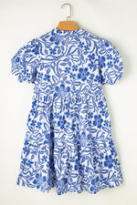 Bloemenprint Jurk met Pofmouwen en Lagen - Mini Dresses - Jurkjes.co