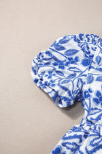 Bloemenprint Jurk met Pofmouwen en Lagen - Mini Dresses - Jurkjes.co