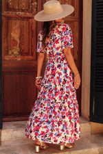 Bloemrijke Maxi-Jurk met Knoopsluiting - Floral Dresses - Jurkjes.co
