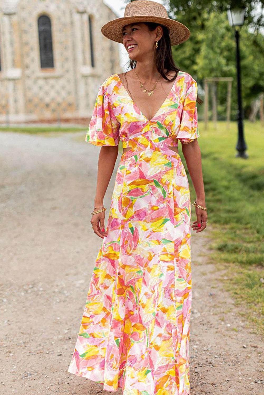 Boheemse Maxi Jurk met Uitsnede Taille - Maxi Dresses - Jurkjes.co