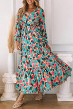 Boheemse Maxi-Jurk met V-Hals en Ruches - Maxi Dresses - Jurkjes.co