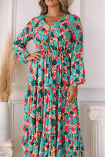 Boheemse Maxi-Jurk met V-Hals en Ruches - Maxi Dresses - Jurkjes.co