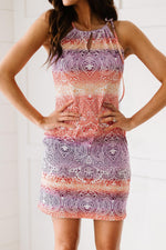 Bohemien Print Jurk met Sleutelgat - Floral Dresses - Jurkjes.co