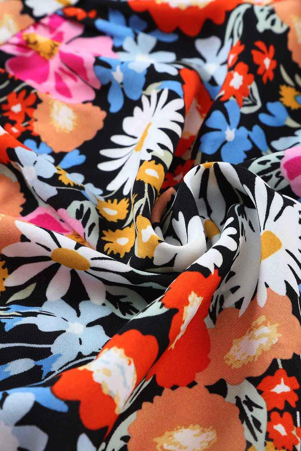 Boho Bloemenpatroon Maxi Jurk met Korte Mouwen - Maxi Dresses - Jurkjes.co