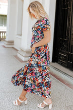 Boho Bloemenpatroon Maxi Jurk met Korte Mouwen - Maxi Dresses - Jurkjes.co