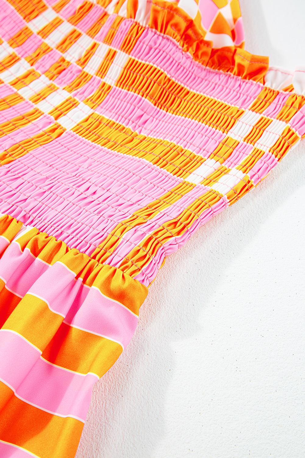 Boho Gingham Maxi Jurk met Strikbandjes - Maxi Dresses - Jurkjes.co