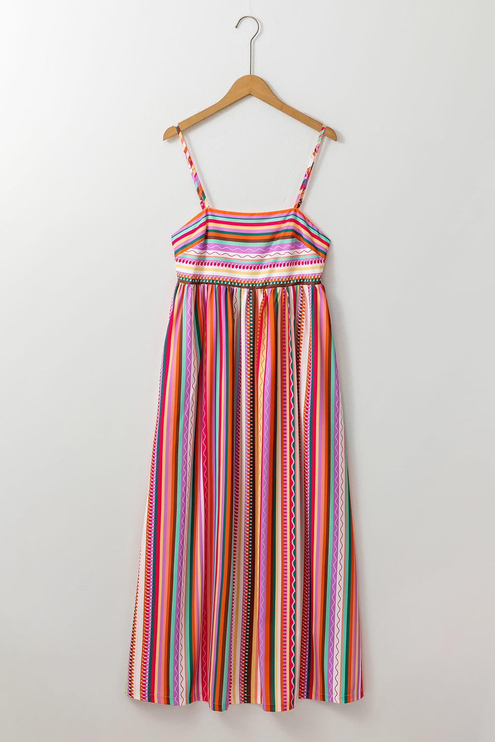 Boho Maxi Jurk met Dunne Bandjes en Smocked Rug - Maxi Dresses - Jurkjes.co