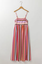 Boho Maxi Jurk met Dunne Bandjes en Smocked Rug - Maxi Dresses - Jurkjes.co