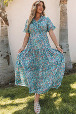 Boho Maxi-Jurk met Paisley Print en Ruches - Maxi Dresses - Jurkjes.co
