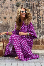 Boho Maxi-Jurk met Pofmouwen - Maxi Dresses - Jurkjes.co
