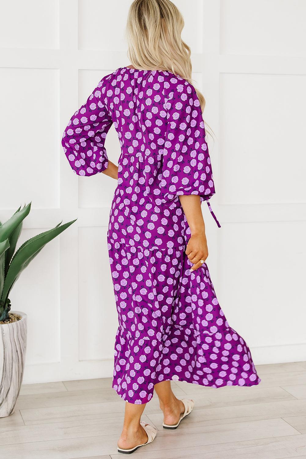 Boho Maxi-Jurk met Pofmouwen - Maxi Dresses - Jurkjes.co