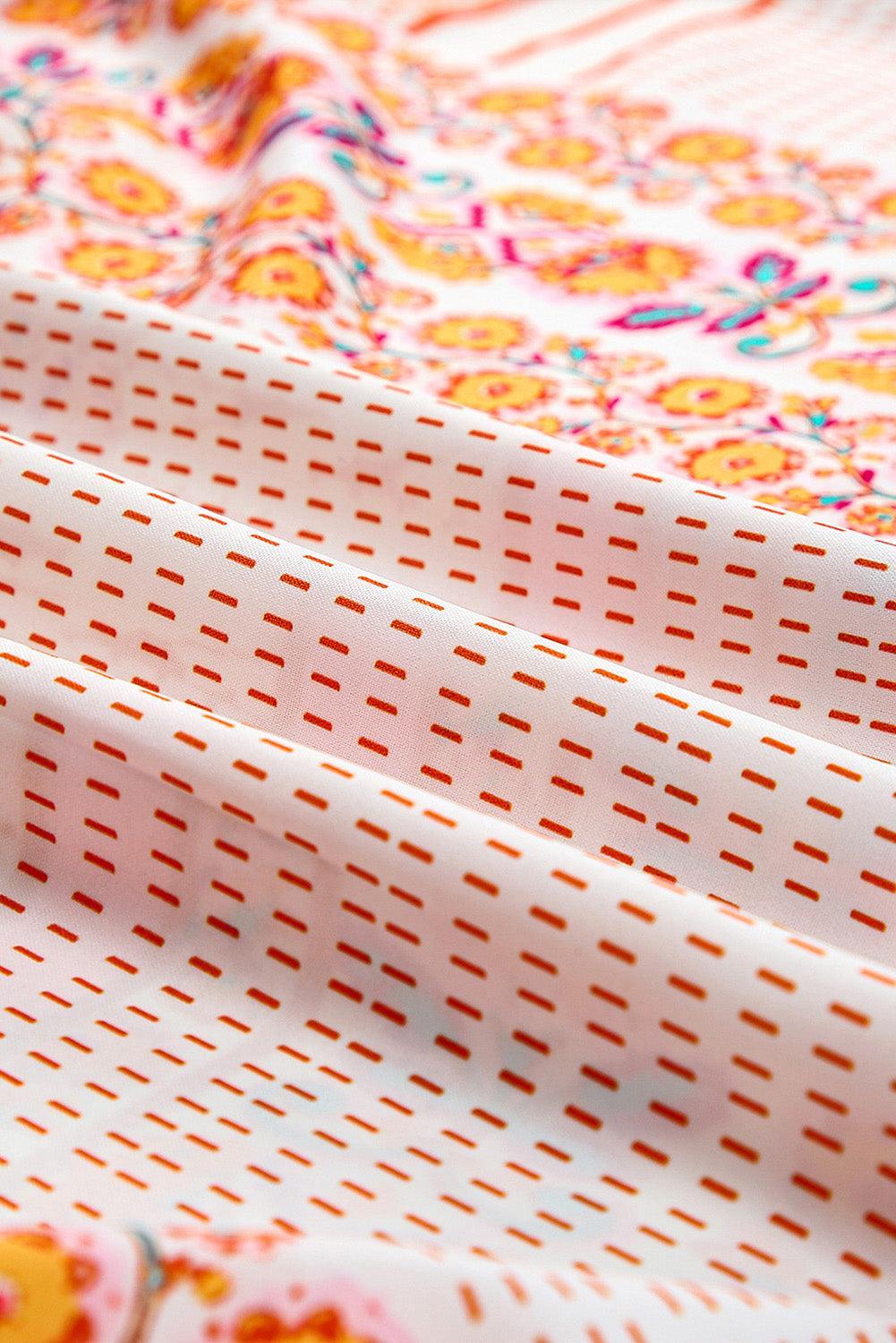 Boho Patchwork Jurk met Vierkante Hals - Maxi Dresses - Jurkjes.co