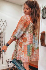 Chiffon Jurk met Paisley Patchwork - Mini Dresses - Jurkjes.co