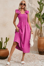 Chique Gerimpelde Maxi-Jurk met Strikken - Maxi Dresses - Jurkjes.co