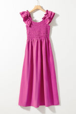 Chique Gerimpelde Maxi-Jurk met Strikken - Maxi Dresses - Jurkjes.co
