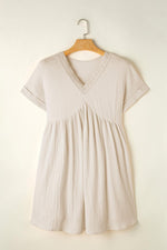 Chique Mini Jurk met V-Hals van Kant - Mini Dresses - Jurkjes.co