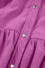 Corduroy Babydoll Jurk met Pofmouwen - Mini Dresses - Jurkjes.co