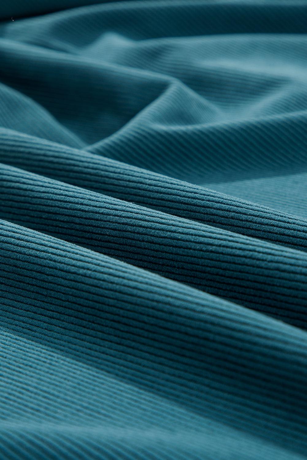 Corduroy Empire Taille Jurk met Drukknoopjes - Mini Dresses - Jurkjes.co