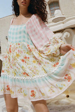 Damesjurk met Patchwork en Bloemen - Floral Dresses - Jurkjes.co