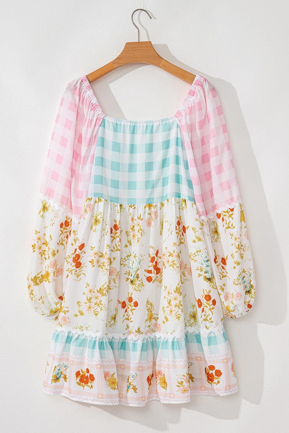 Damesjurk met Patchwork en Bloemen - Floral Dresses - Jurkjes.co