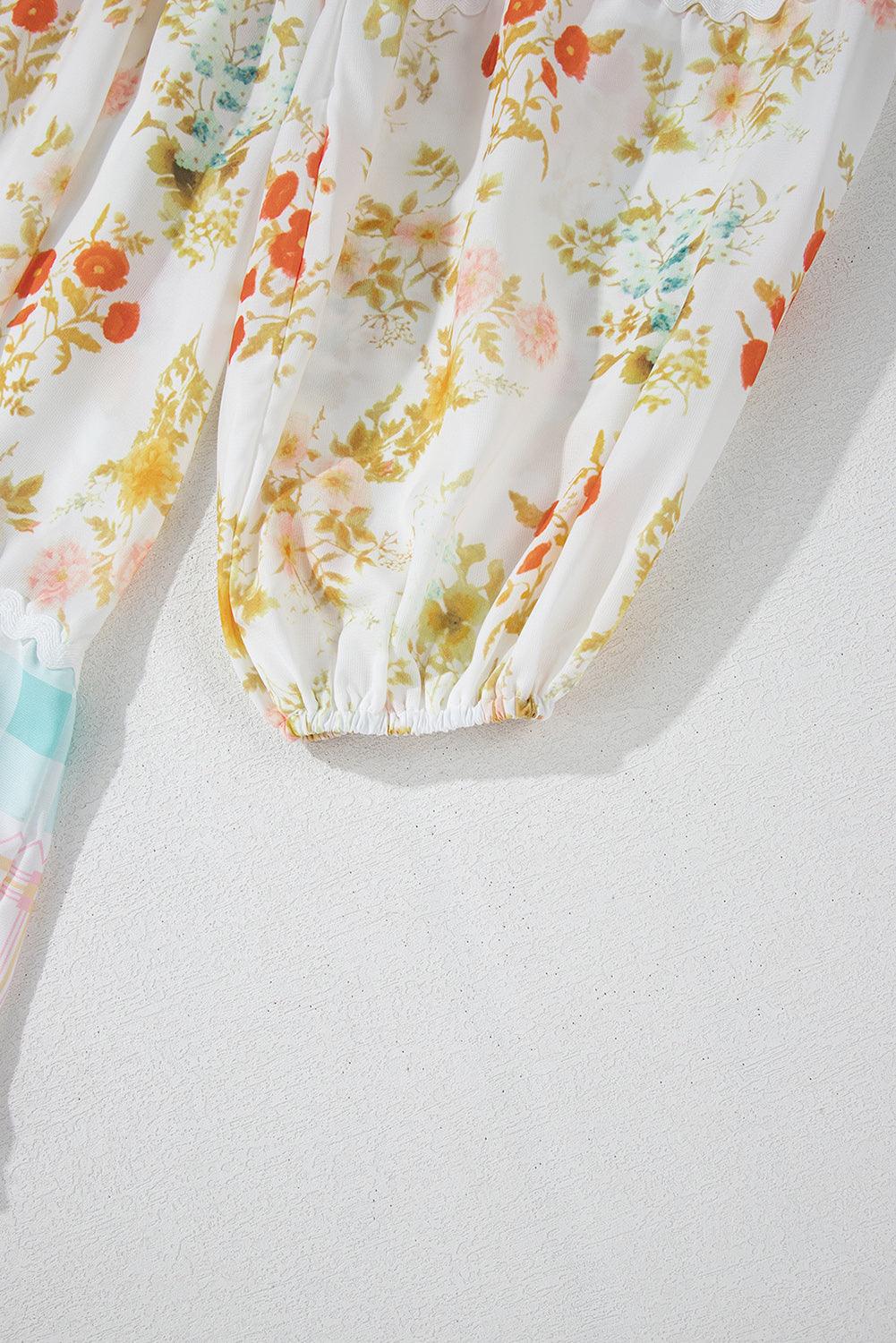 Damesjurk met Patchwork en Bloemen - Floral Dresses - Jurkjes.co