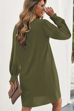 Diepe V-Hals Mini Jurk met Ruche Mouw - Mini Dresses - Jurkjes.co