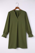Diepe V-Hals Mini Jurk met Ruche Mouw - Mini Dresses - Jurkjes.co