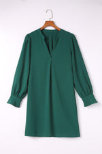 Diepe V-Hals Mini Jurk met Ruche Mouw - Mini Dresses - Jurkjes.co