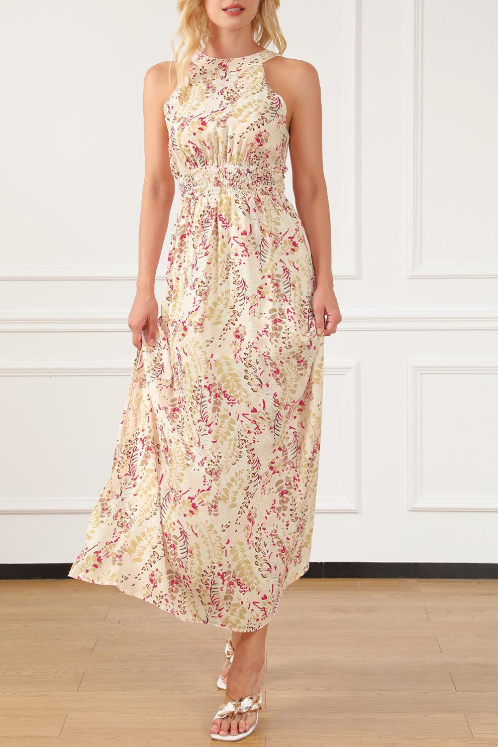 Elegante Bloemen Jurk met Kruisbanden - Floral Dresses - Jurkjes.co