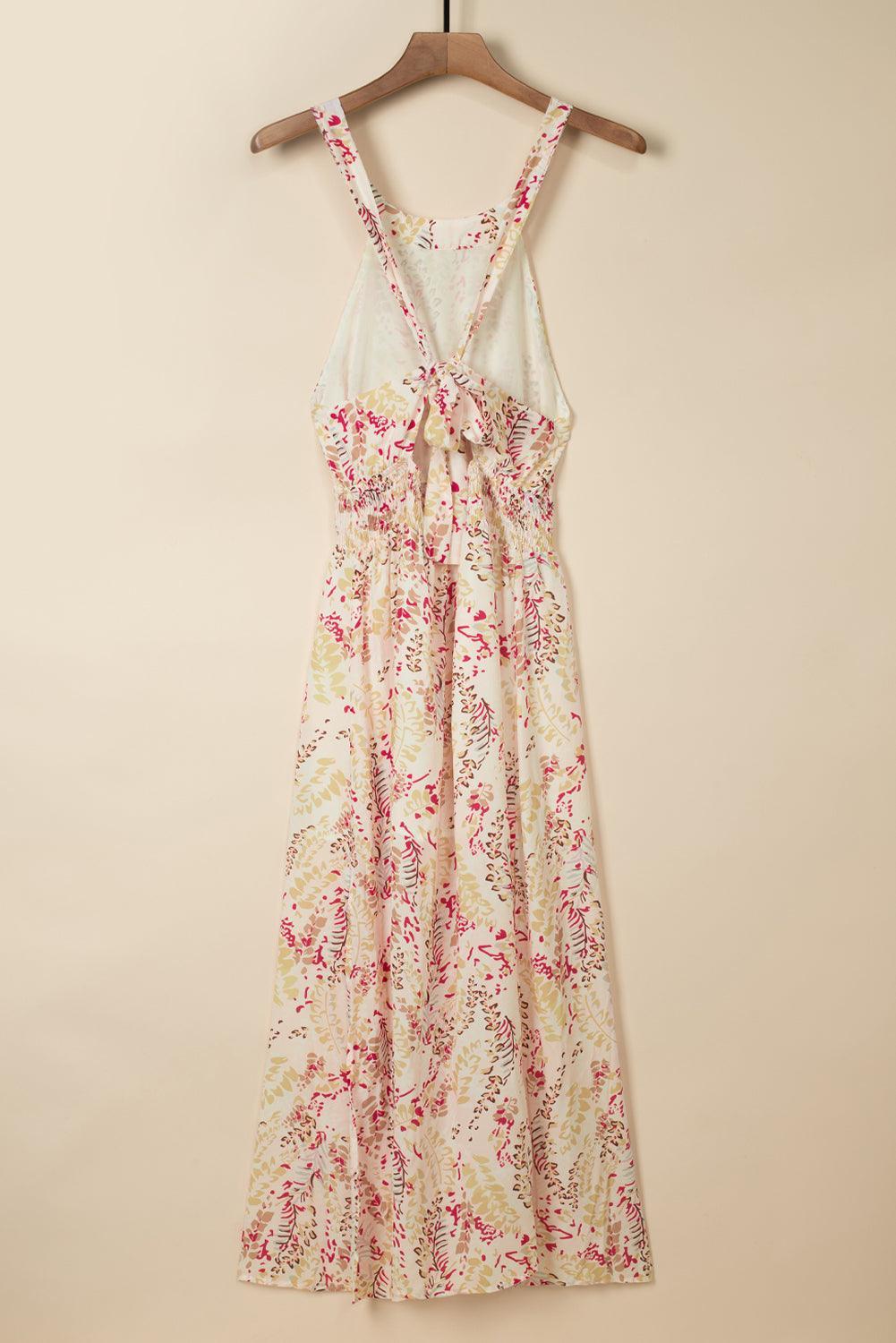 Elegante Bloemen Jurk met Kruisbanden - Floral Dresses - Jurkjes.co