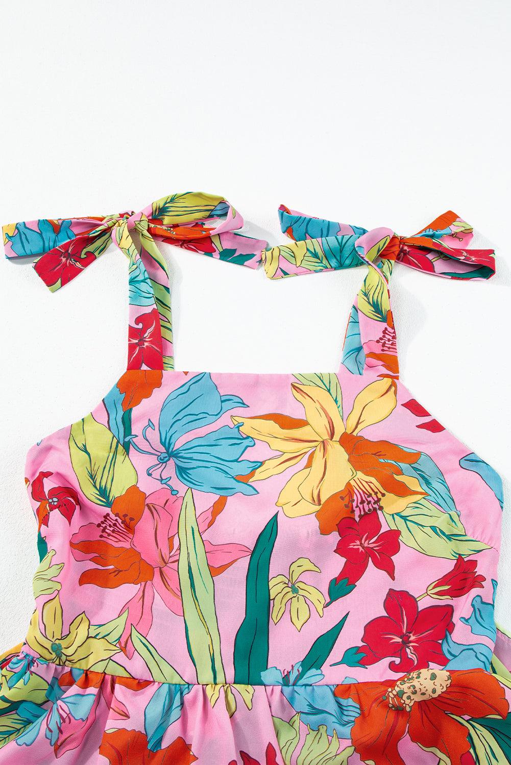 Elegante Bloemenprint Maxi Jurk met Ruches - Maxi Dresses - Jurkjes.co