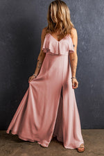 Elegante Lange Jurk met Spaghettibandjes en Split - Maxi Dresses - Jurkjes.co