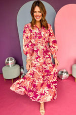 Elegante Maxi Jurk met Bloemenprint en Knoopjes - Floral Dresses - Jurkjes.co