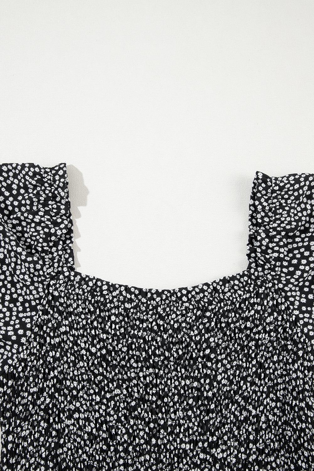 Elegante Midi Jurk met Bloemenprint en Lange Mouwen - Floral Dresses - Jurkjes.co