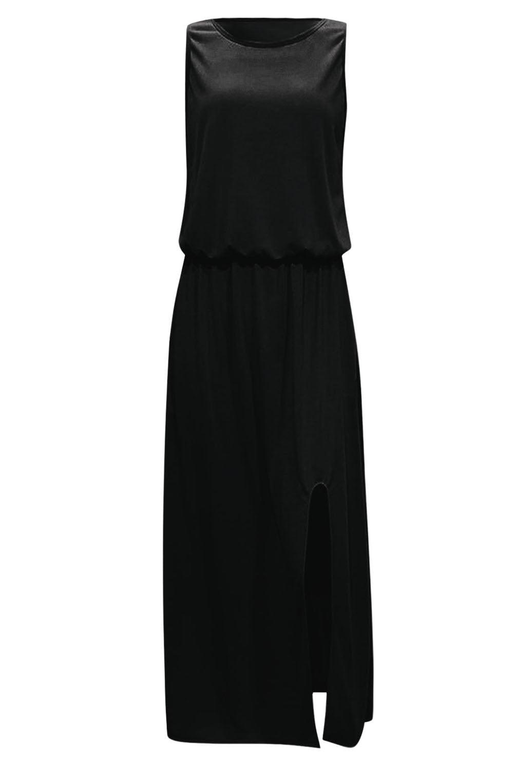 Elegante Mouwloze Tuniek Maxi Jurk met Split - Maxi Dresses - Jurkjes.co