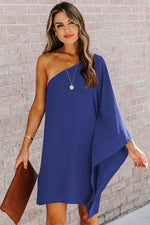 Elegante One Shoulder Batwing Mini Jurk - Mini Dresses - Jurkjes.co