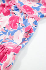 Elegante V-Hals Jurk met Ric Rac en Vlindermouwen - Floral Dresses - Jurkjes.co