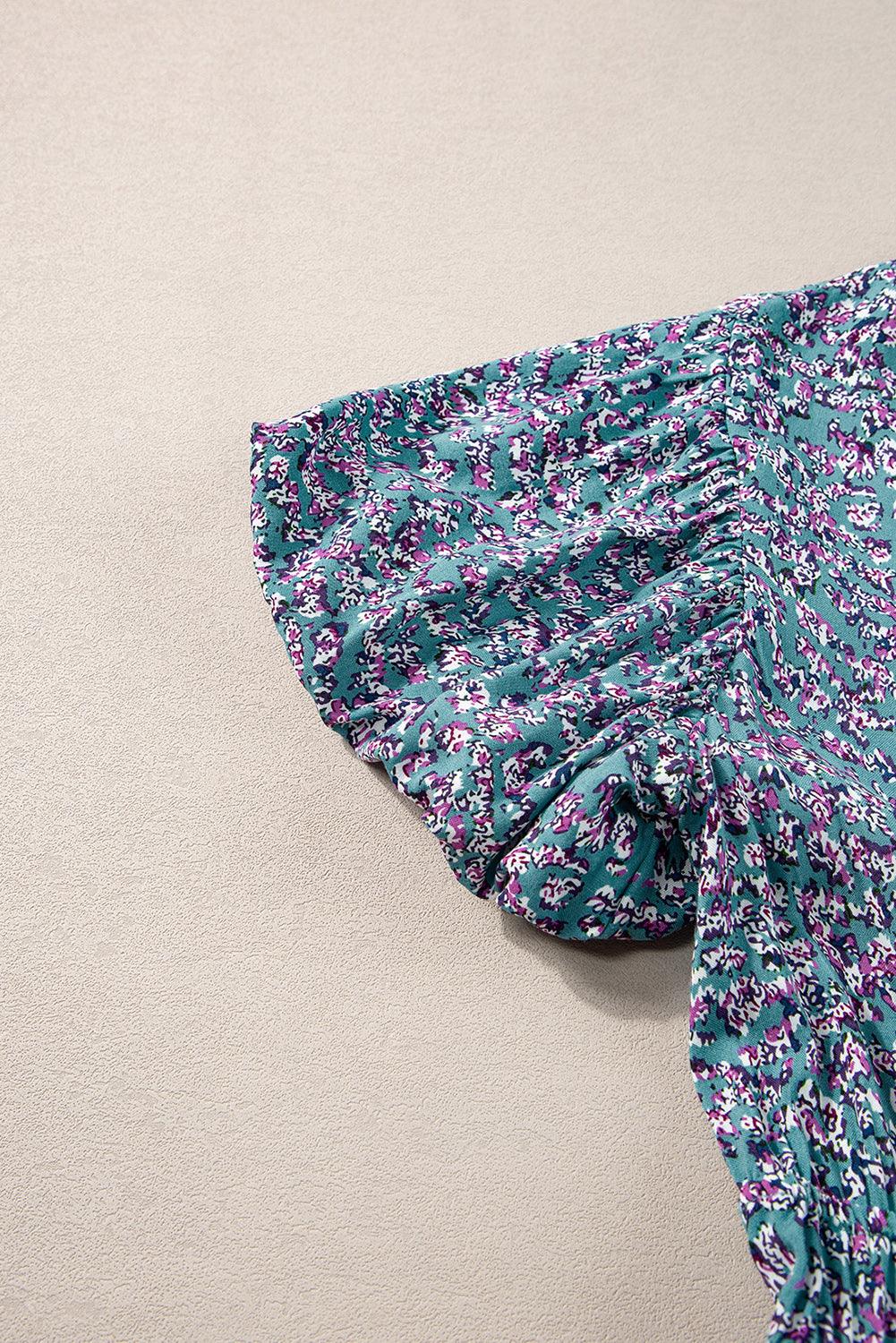 Elegante V-hals Maxi Jurk met Bloemenprint - Maxi Dresses - Jurkjes.co