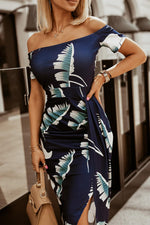 Florale Print Off-Shoulder Jurk met Korte Mouw - Floral Dresses - Jurkjes.co