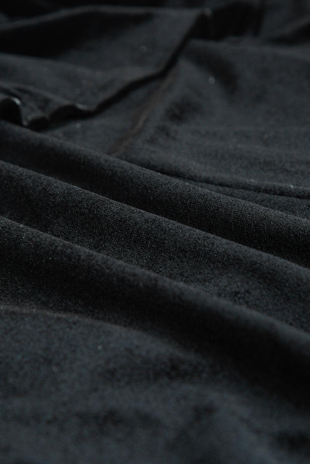 Fluwelen Gelaagde Ruffle Mini Jurk met Hoge Hals - Mini Dresses - Jurkjes.co