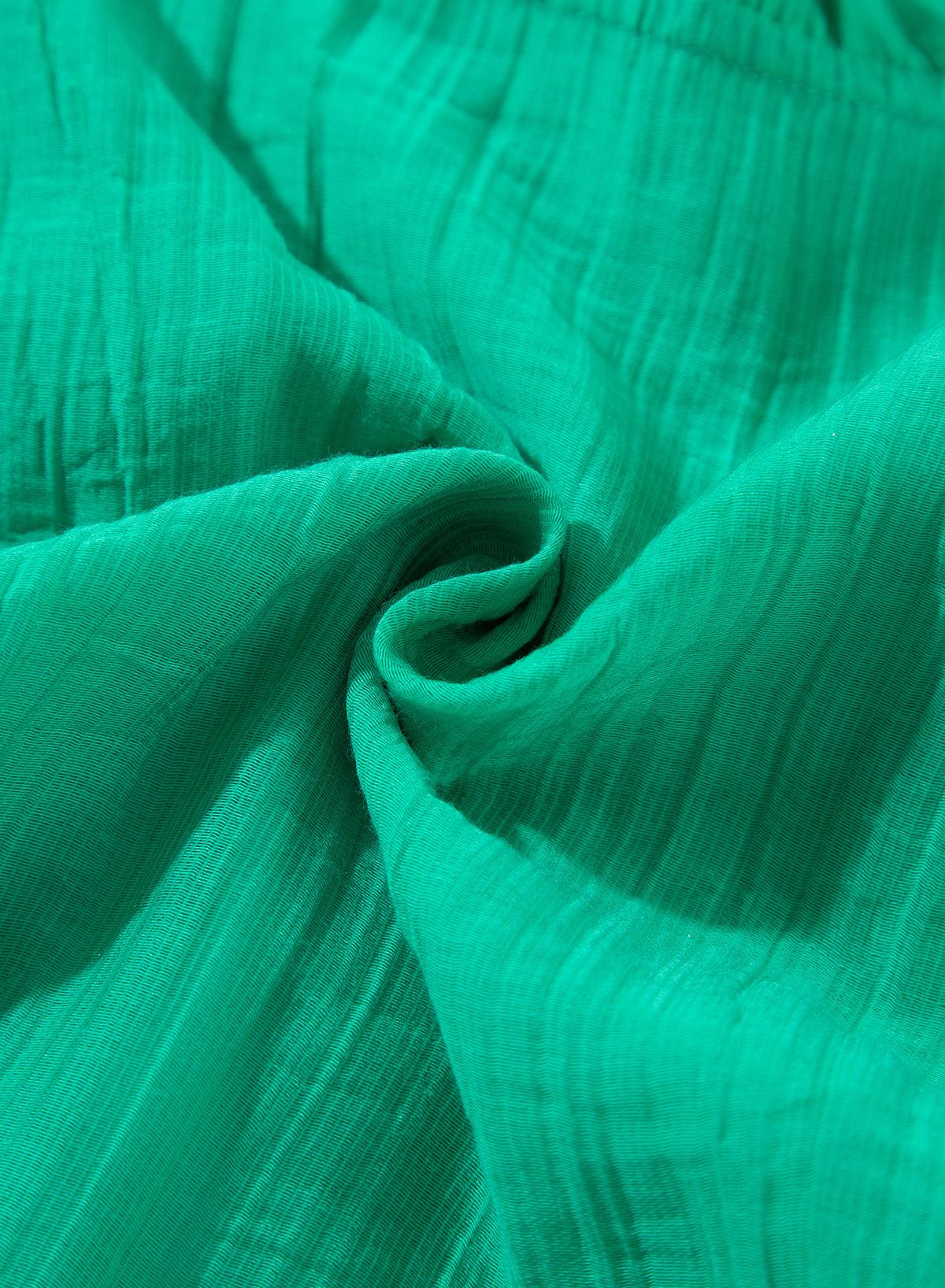 Franje Mini Jurk met V-Hals en Pofmouw - Mini Dresses - Jurkjes.co