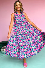 Frilly Hals Mouwloze Gelaagde Maxi Jurk - Maxi Dresses - Jurkjes.co