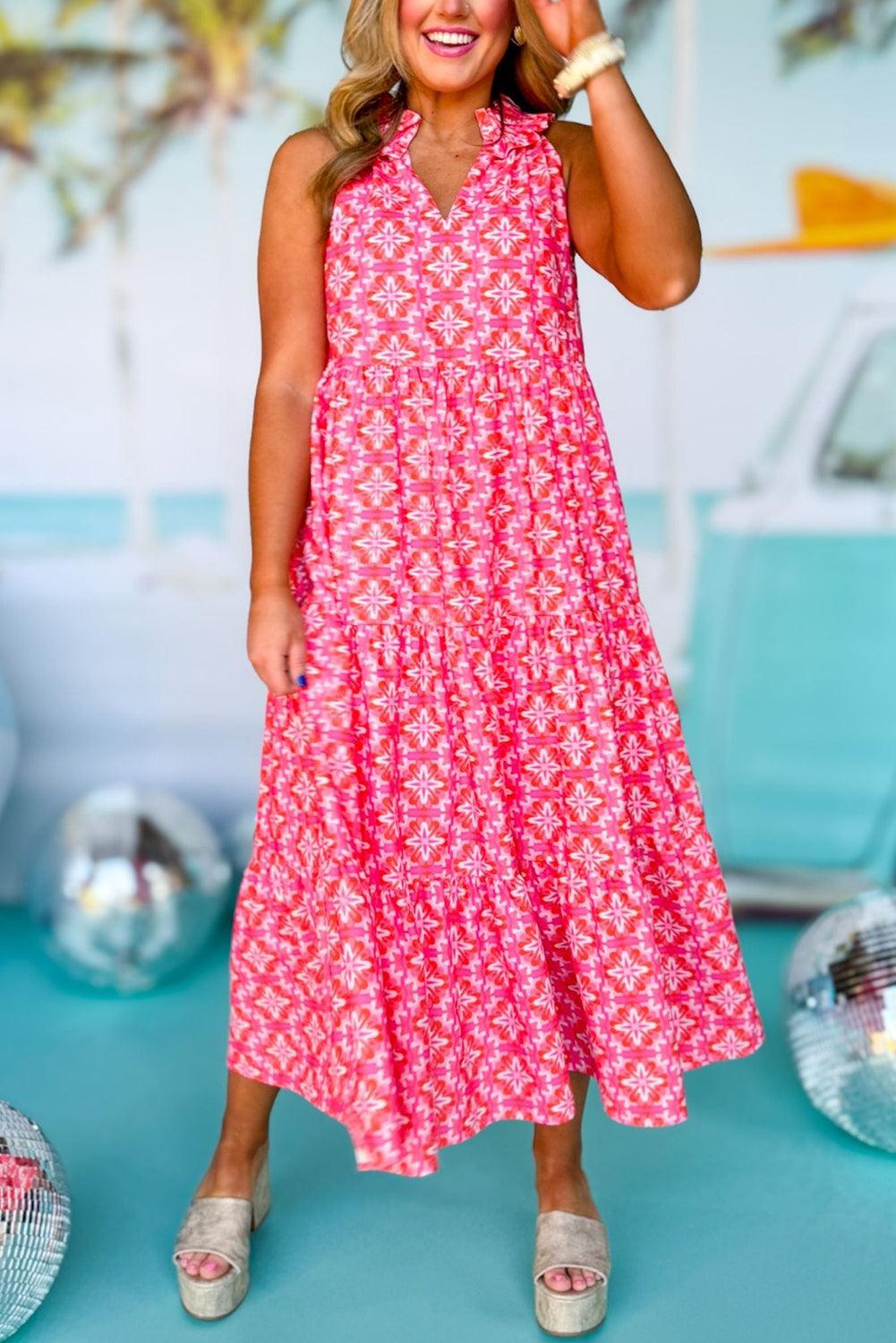 Frivole Mouwloze Maxi Jurk met Bloemenprint - Maxi Dresses - Jurkjes.co