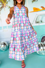 Frivole Mouwloze Maxi Jurk met Bloemenprint - Maxi Dresses - Jurkjes.co