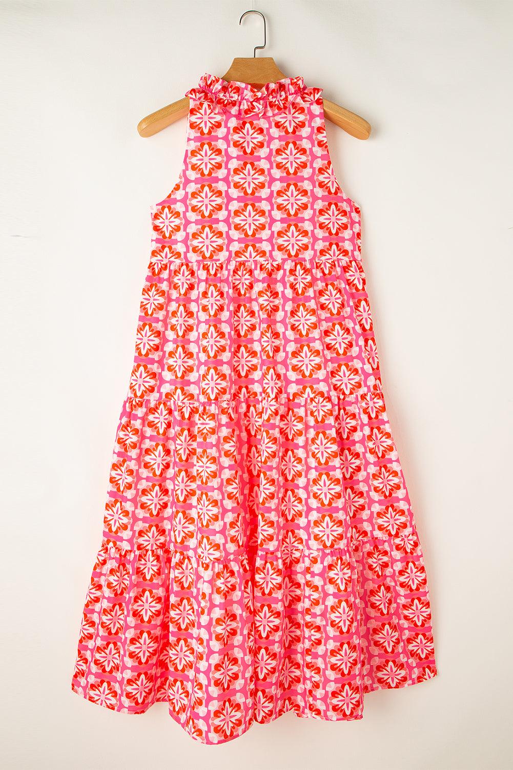 Frivole Mouwloze Maxi Jurk met Bloemenprint - Maxi Dresses - Jurkjes.co