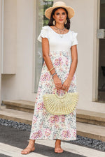 Gebloemd Ribfluweel Maxi-Jurk met Zakken - Maxi Dresses - Jurkjes.co